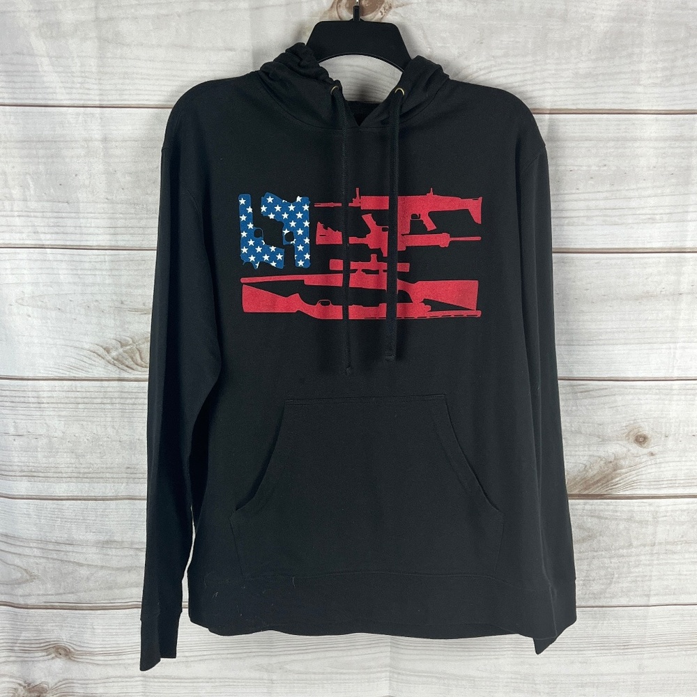 Black Rifle Coffee Co Size Medium Hoodie Gun American Flag Black Pullover